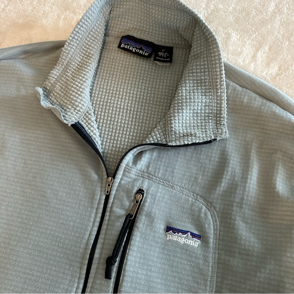 Patagonia R1 Flash Quarter Zip Pullover Vintage Gray Regulator Waffle XL - Picture 3 of 8
